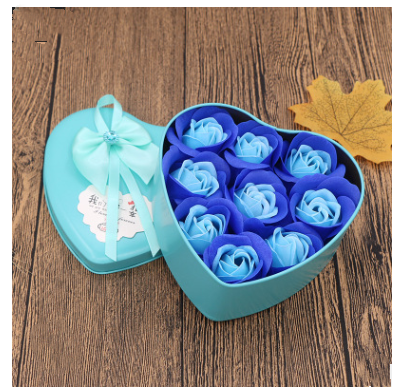 Soap Flower Gift Box Valentine's Day Gift Mother's Day Creative Gifts Bear Flower Rose Heart Shaped Tin Box