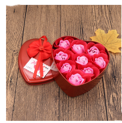 Soap Flower Gift Box Valentine's Day Gift Mother's Day Creative Gifts Bear Flower Rose Heart Shaped Tin Box