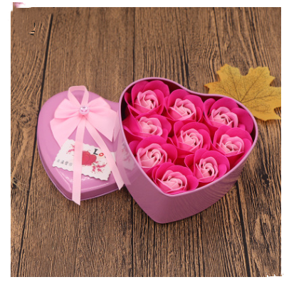 Soap Flower Gift Box Valentine's Day Gift Mother's Day Creative Gifts Bear Flower Rose Heart Shaped Tin Box