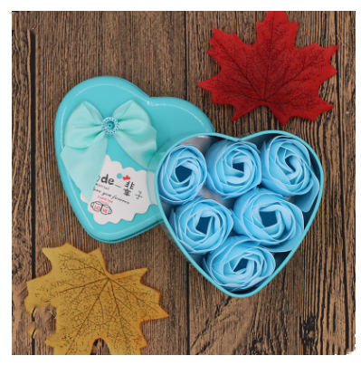 Soap Flower Gift Box Valentine's Day Gift Mother's Day Creative Gifts Bear Flower Rose Heart Shaped Tin Box