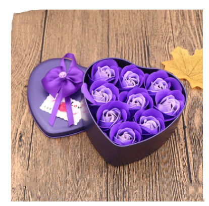 Soap Flower Gift Box Valentine's Day Gift Mother's Day Creative Gifts Bear Flower Rose Heart Shaped Tin Box