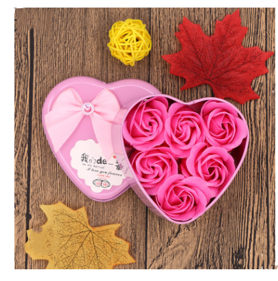 Soap Flower Gift Box Valentine's Day Gift Mother's Day Creative Gifts Bear Flower Rose Heart Shaped Tin Box