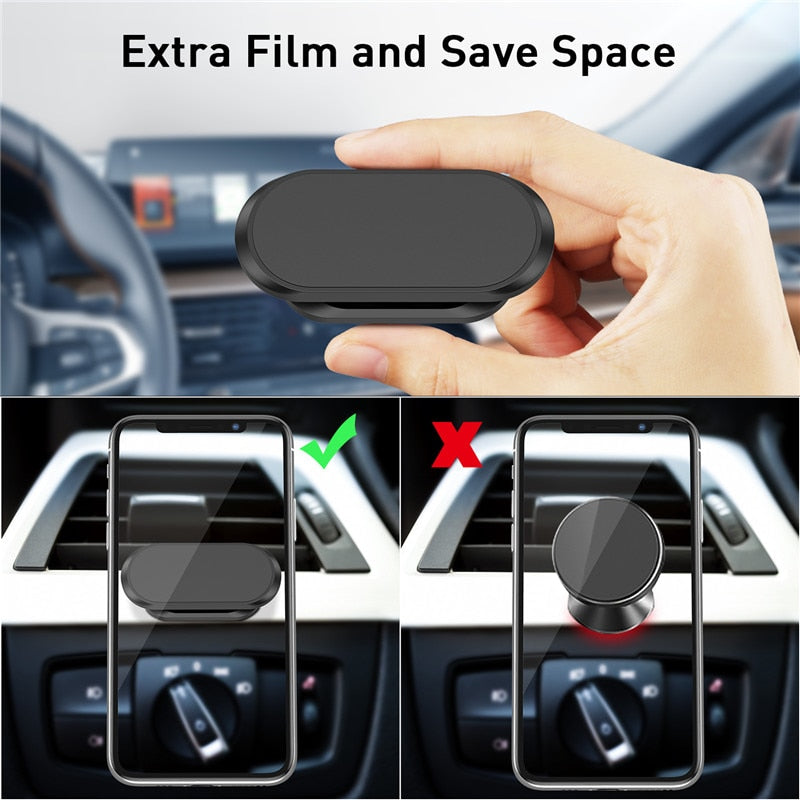 Magnetic Car Phone Holder Rotatable Mini Strip Shape Stand For Huawei Metal Strong Magnet GPS Car Mount for iPhone 11