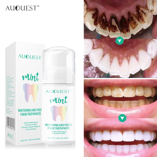 New Mint Mousse Foam Toothpaste Teeth Whitening Stain Removal Mouth Breathing Freshener Tooth Cleaning Care Toothpaste 60ml